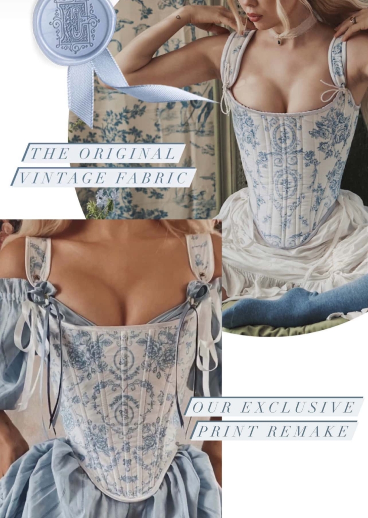 Modern Rococo Corset Blue Rococo Corset - Enjoué Collectif