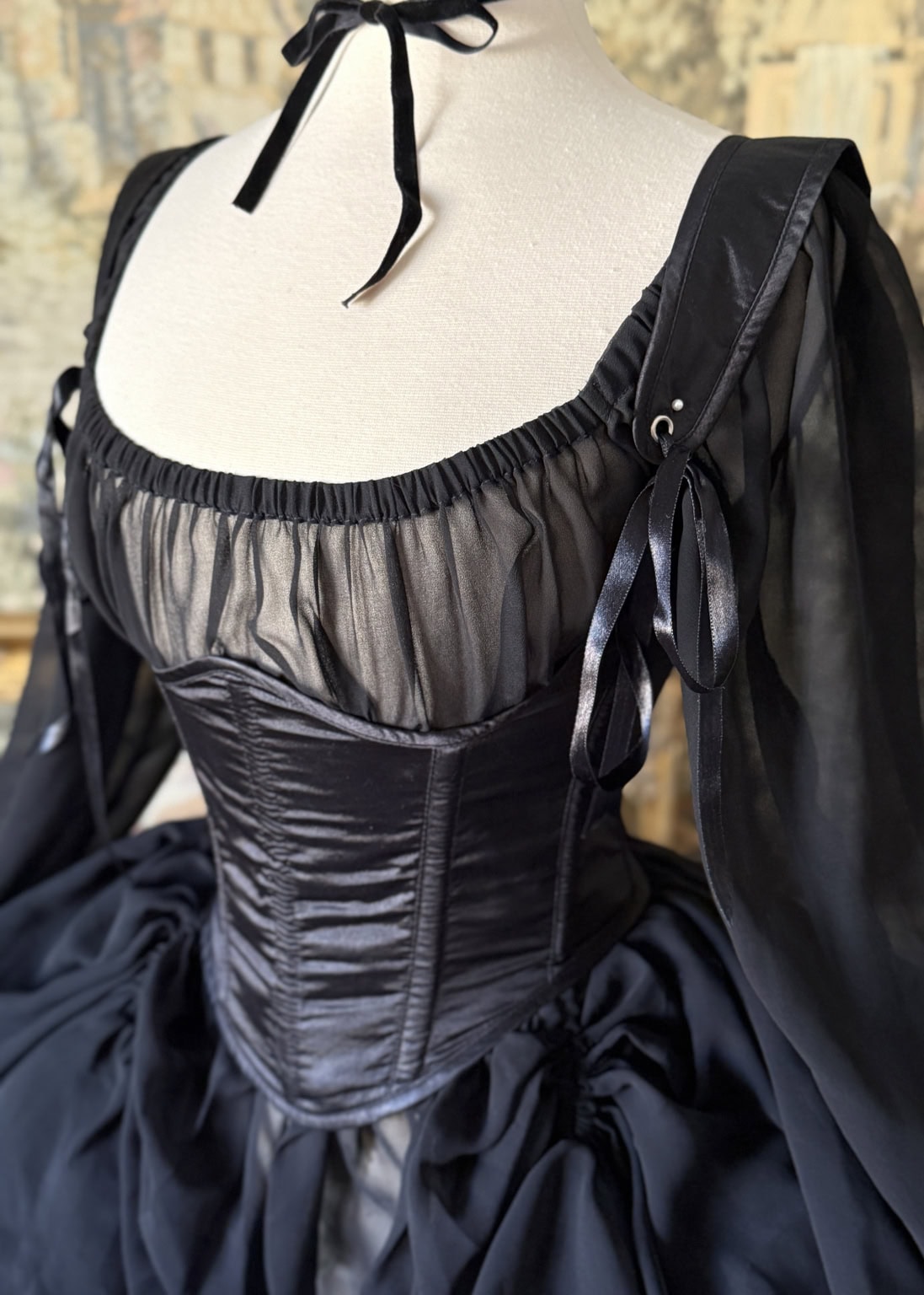 underboob corset dress Silky Satin Steel Boned Corset for Waist Training CS-426