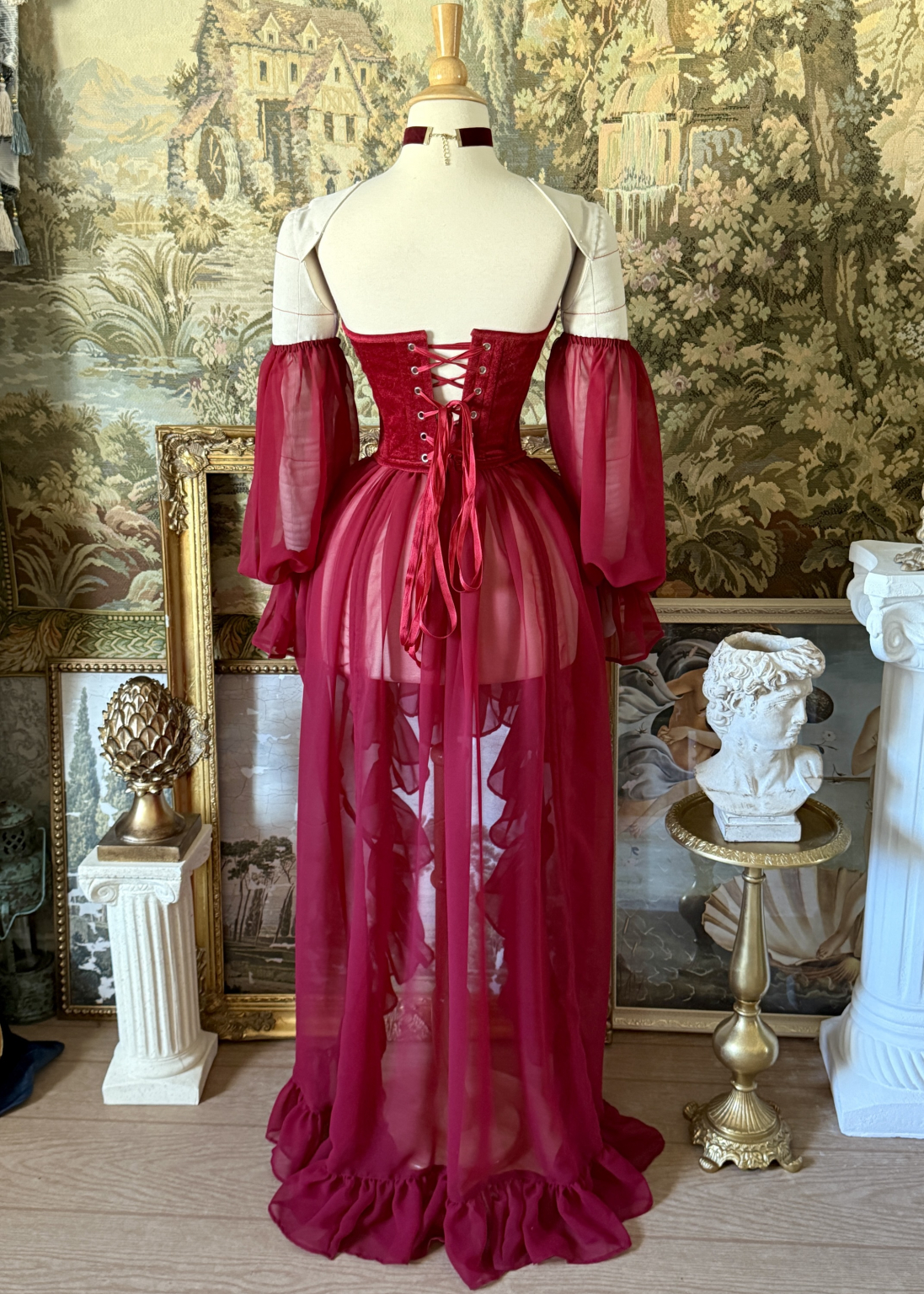 silk velvet dress Dusty Blue Draped Velvet Mother of Bride Dress With Shawl Dress Only / Floor Length